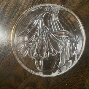 1980's MIKASA Studio Nova French Iris Crystal Candy Dish 5" gold trim